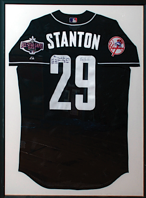 Framed 2001 Mike Stanton All-Star Game Autographed Replica BP Jersey Given to Brian McNamee (JSA) (McNamee LOA)