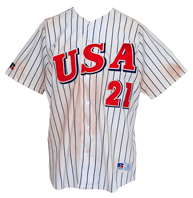 Mid 1990s Jason Giambi USA Baseball Game-Used & Autographed Jersey (JSA)