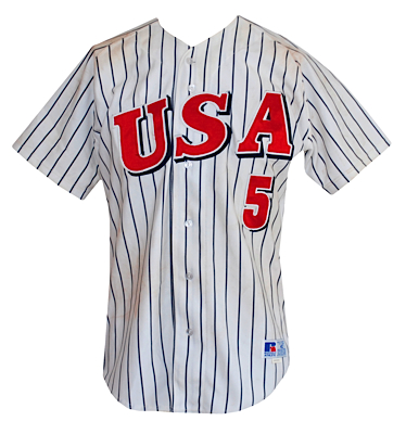Mid 1990s Nomar Garciaparra USA Baseball Game-Used & Autographed Uniform (2) (JSA)