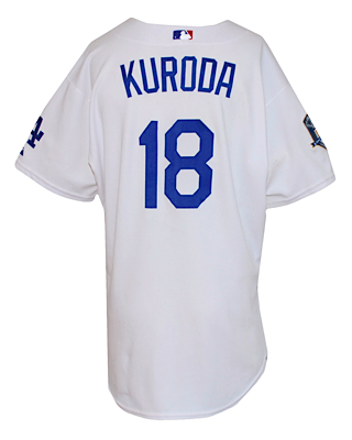 2008 Hiroki Kuroda Rookie Los Angeles Dodgers Game-Used Home Jersey (Dodgers-Steiner LOA)