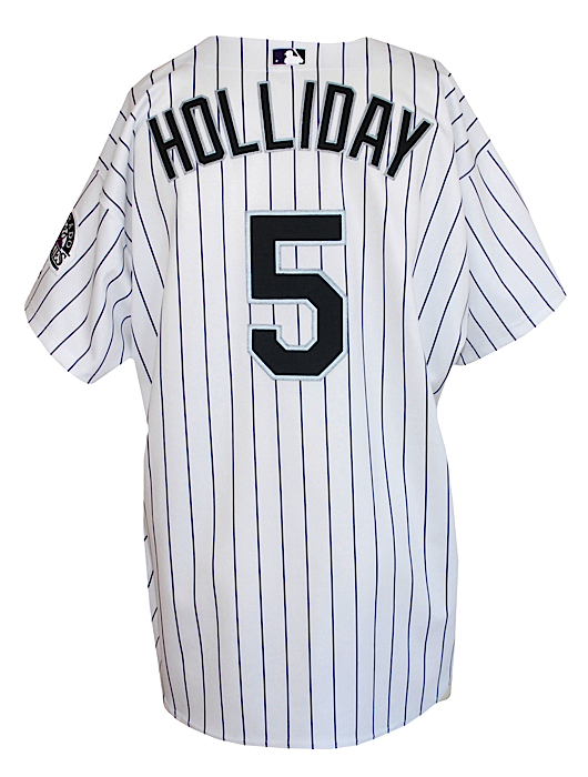 Lot Detail - 2004 Matt Holliday Rookie Colorado Rockies Game-Used Home  Jersey