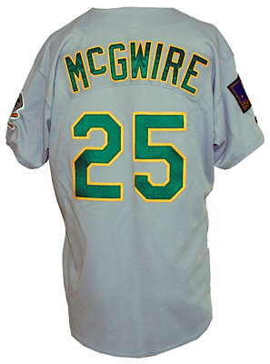 1994 Mark McGwire Oakland Athletics Game-Used Road Jersey