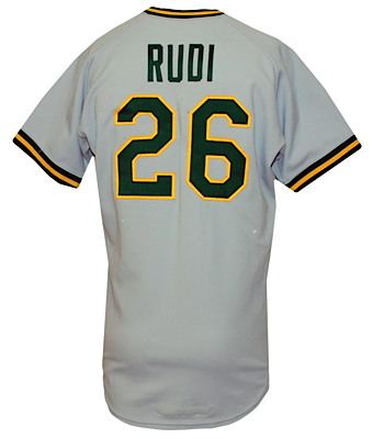 1982 Joe Rudi Oakland Athletics Game-Used Road Jersey