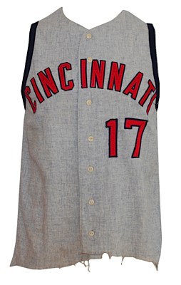 Circa 1963 Tommy Harper Cincinnati Reds Game-Used Road Flannel Jersey 