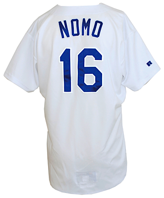 1995 Hideo Nomo Rookie Los Angeles Dodgers Game-Used Home Jersey