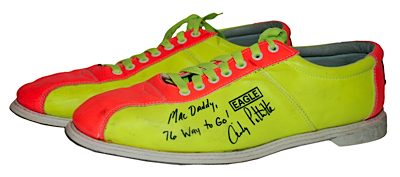 Roger Clemens & Andy Pettitte Autographed Neon Bowling Shoes worn by Brian McNamee During an ESPN Workout (McNamee LOA) (JSA)