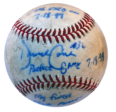 7/18/1999 David Cone NY Yankees Perfect Game-Used & Autographed Baseball (Sourced Directly From Cone) (JSA)