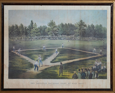 Lot of Framed Vintage Baseball Artwork (2)