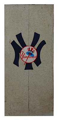 Original New York Yankees Clubhouse Entranceway Piece that Hung in Yankee Stadium 