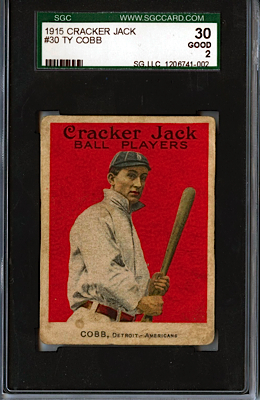1915 Ty Cobb Graded Cracker Jack #30 Card