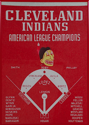 Lot of Framed Original Pennants - Indians & Athletics (2)