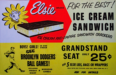 1950s Lot of Original Elsie the Cow Brooklyn Dodgers Advertisements (2)