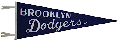 Lot of Original Brooklyn Dodgers Pennants with One Framed (4)