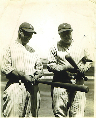 7/20/1927 Original Babe Ruth & Lou Gehrig Wire Photo