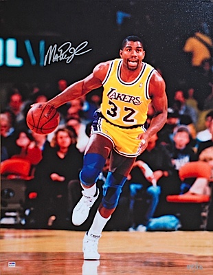 Magic Johnson LA Lakers Autographed Limited Edition Canvas Transfer (JSA)