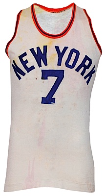 Early 1950s Ray Lumpp New York Knicks Game-Used Home Jersey (Lumpp LOA) (Very Scarce)