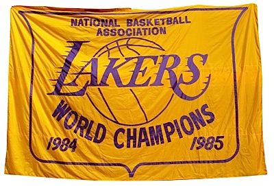 1984-1985 Los Angeles Lakers Championship Banner That Hung in the Forum