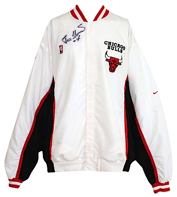 1998 Toni Kukoc Chicago Bulls Worn & Autographed Home NBA Finals Warm-Up Jacket and Pants (2) (JSA) (Bulls Documentation)