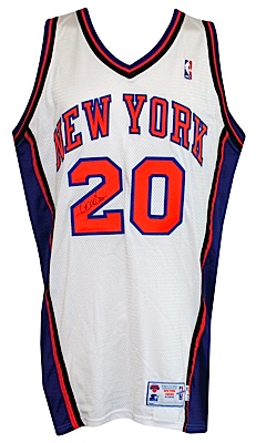 Circa 2000 Allan Houston New York Knicks Game-Used & Autographed Home Jersey (JSA)