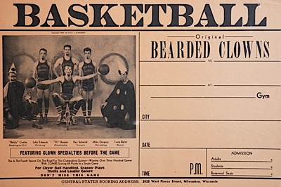 1939 Original Bearded Clowns Basketball Advertisement