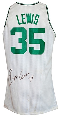 1992-1993 Reggie Lewis Celtics Game-Used & Autographed Home Jersey (JSA)