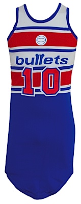 Circa 1986 Manute Bol Rookie Era Washington Bullets Game-Used Road Jersey with Shorts & Socks (4)