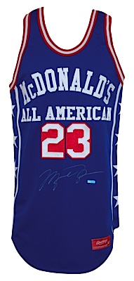 Circa 1986 Michael Jordan Promo McDonalds All-American Autographed Jersey (UDA) (JSA)