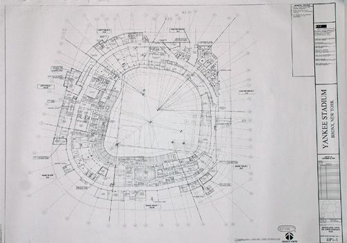 2008-2009 Original New Yankee Stadium Construction Blueprints Books (2)