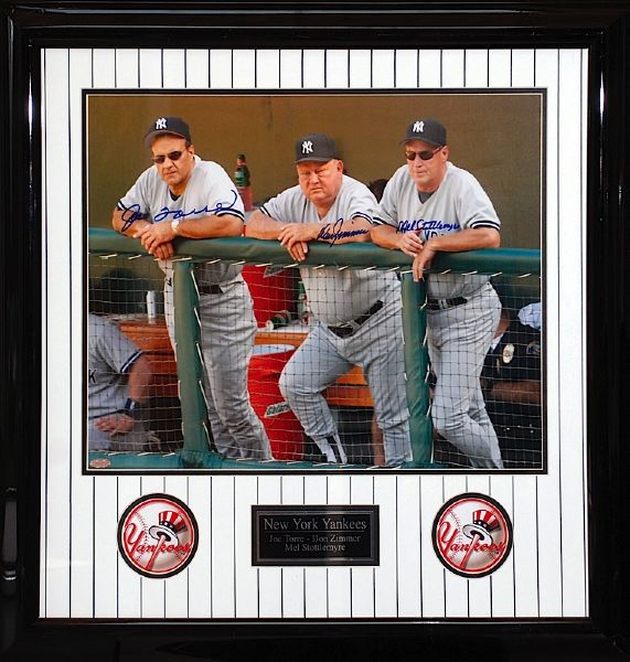 Lot of NY Yankees Framed & Autographed Oversized Photos (2) (Steiner) (JSA)