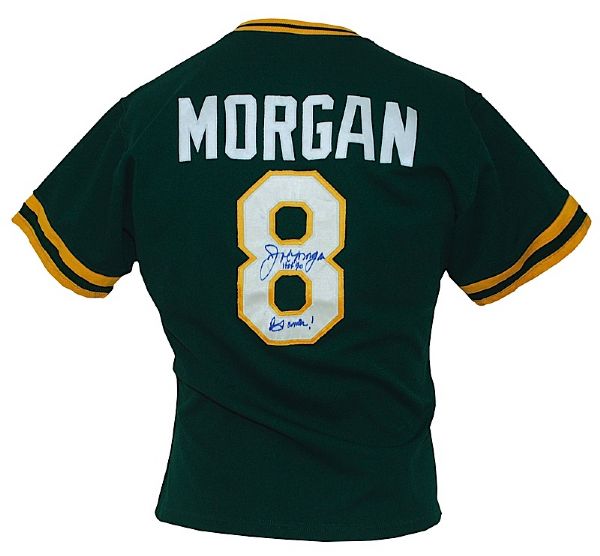 1984 Joe Morgan Oakland As Game-Used & Autographed Road Uniform (2) (Morgan LOA) (JSA) 