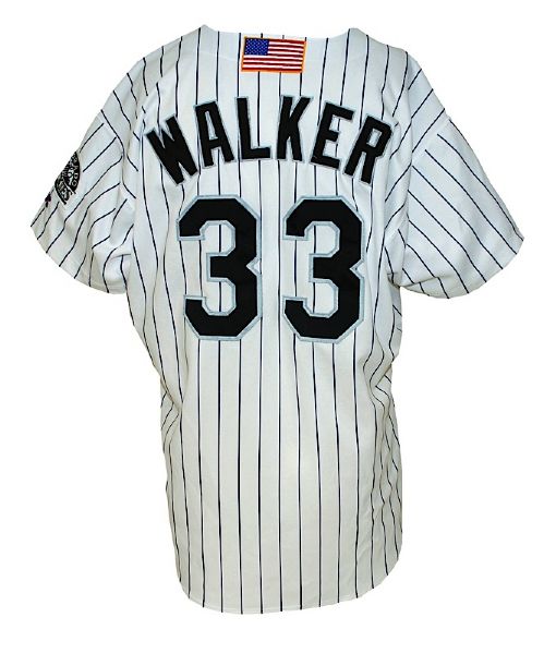 2001 Larry Walker Colorado Rockies Game-Used Home Jersey 