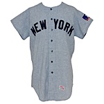1969 Dick Howser New York Yankees Coaches Worn Road Flannel Jersey 