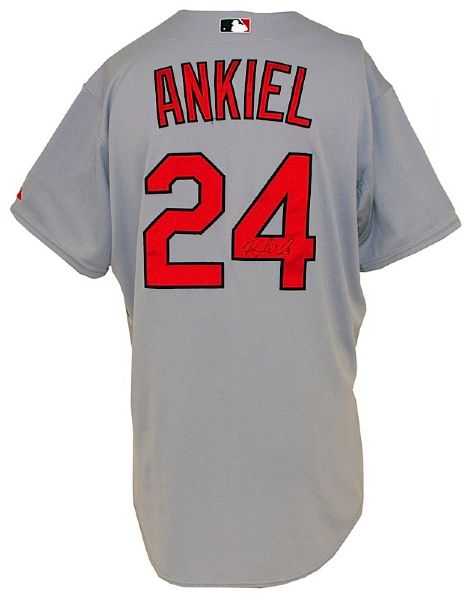 2008 Rick Ankiel St. Louis Cardinals Game-Used & Autographed Road Jersey (JSA) 