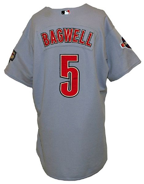 2005 Jeff Bagwell Houston Astros World Series Game-Used Road Jersey 