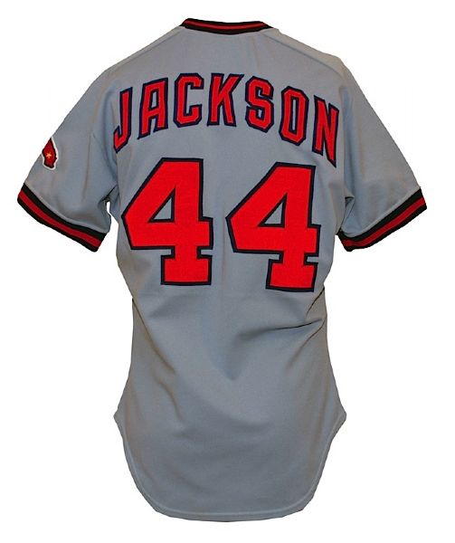 Early 1980s Reggie Jackson California Angels Game-Used Road Jersey 
