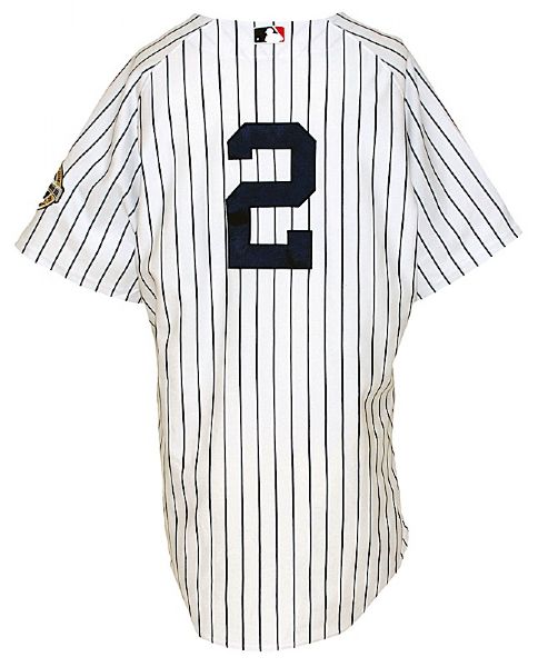 6/18/2009 Derek Jeter New York Yankees Game-Used Home Jersey with Inaugural Season Patch (Yankees-Steiner LOA) (MLB Hologram) (Photo Match) (World Championship Season)