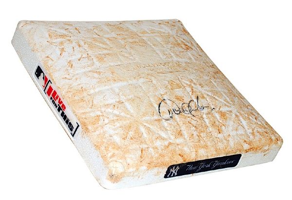 8/1/2006 Derek Jeter NY Yankees Autographed Game-Used First Base from Old Yankee Stadium (Yankees-Steiner) (MLB) (JSA)