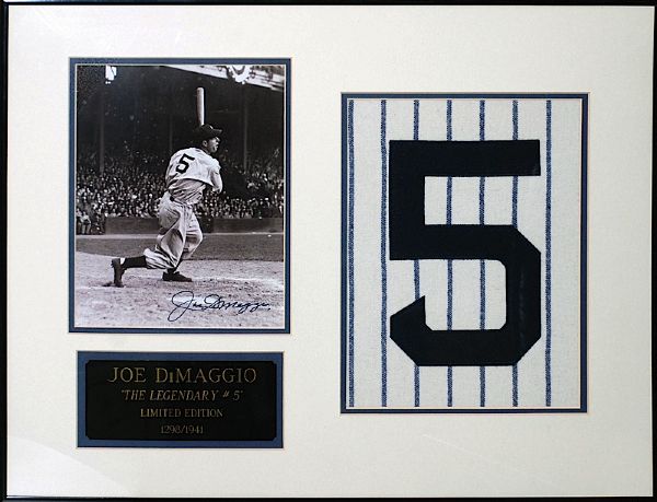 Framed Joe DiMaggio NY Yankees Autographed LE Photo Display (JSA)