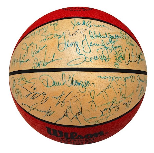 1982-1983 All-Star Game Team Autographed Basketball (JSA)