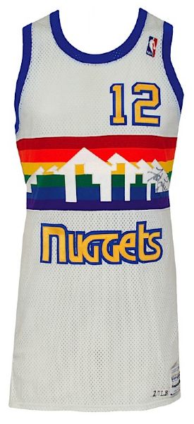 1986-1987 Fat Lever Denver Nuggets Game-Used & Autographed Home Jersey (JSA) 