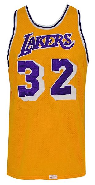 Early 1980s Earvin “Magic” Johnson Los Angeles Lakers Game-Used Home Jersey 