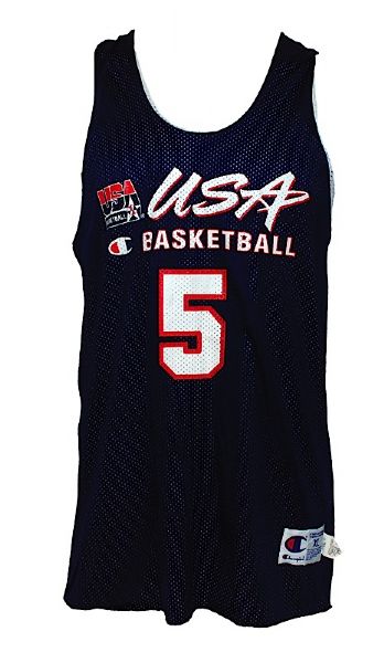 1996 Jason Kidd USA Basketball Summer Olympics Worn Practice Jersey 
