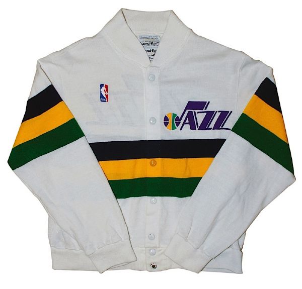 1986-1987 John Stockton Utah Jazz Worn Warm-Up Jacket/Sweater  