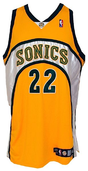 2007-2008 Jeff Green Rookie Seattle Sonics Game-Used Road Alternate Jersey