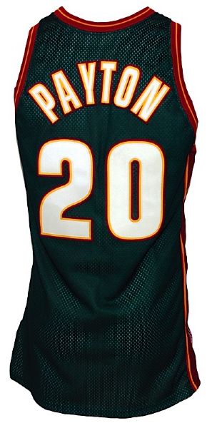 1996-1997 Gary Payton Seattle Supersonics Game-Used Road Jersey 