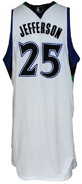 2008-2009 Al Jefferson Minnesota Timberwolves Game-Used Home Uniform (2) (Team Letter)