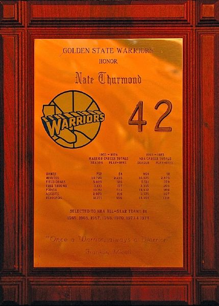 Nate Thurmonds Personal Golden State Warriors Career Stats Plaque