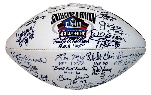 Pro Football Hall of Famer Autographed Football (Ron Mix LOA) (JSA)