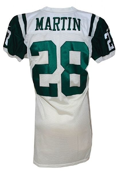 2000 Curtis Martin NY Jets Game-Used & Autographed Road Jersey (JSA) (Team Repairs) 