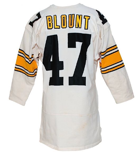 Mid 1970s Mel Blount Pittsburgh Steelers Game-Used Road Jersey (Team Repairs) 